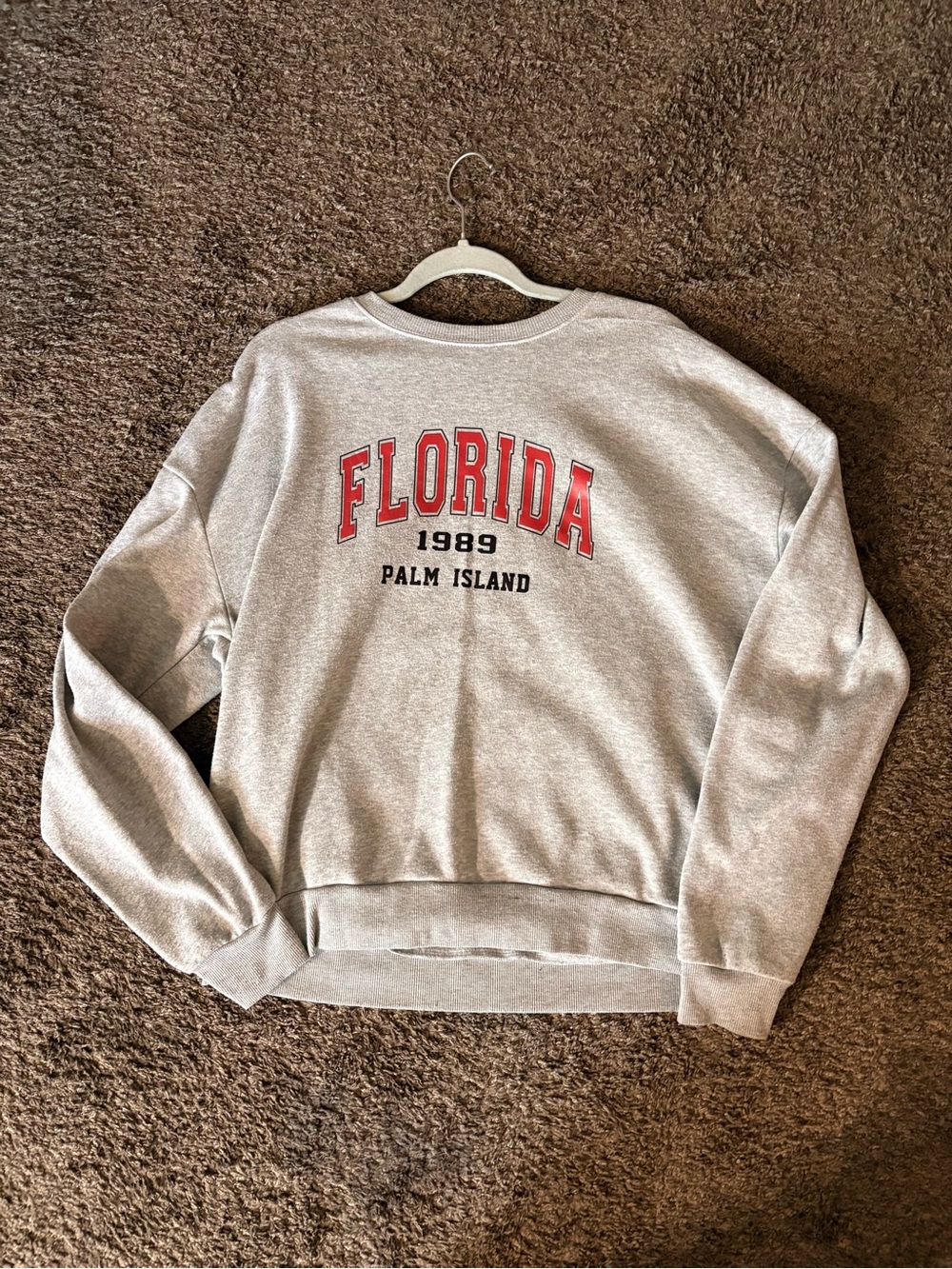 SHEIN Gray Crewneck Sweatshirt with Red 'FLORIDA' Graphic